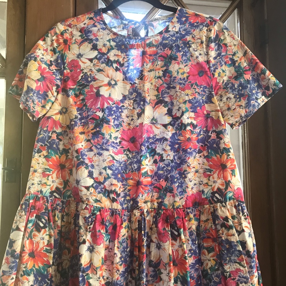Zara floral peplum top